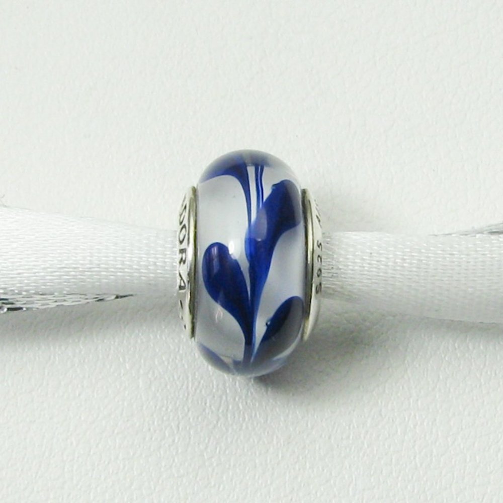 Pandora Cobalt Blue Swirl Murano Charm